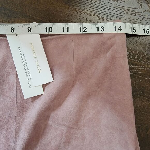 Rebecca Taylor Suede Pants Womens 6 Mocha Contemporary Boho Western Lace - Picture 6 of 10